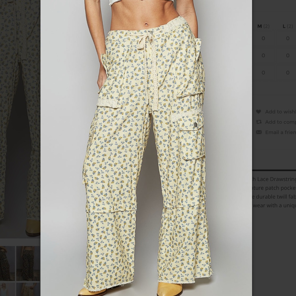 🎂 POL “ North End 2 “ POL Twill Cargo Pants with Patchwork Detail 50
